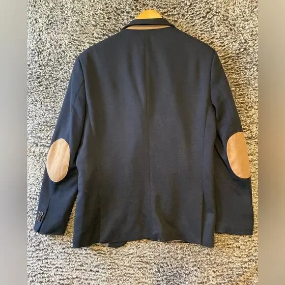 Men’s.  Sport Smart Sfera Bleu Blazer With elbow Patches Slim Fit Size 42 - Picture 11 of 12